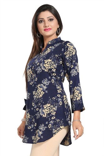 Ladies navy blue kurti tunic - ladies,