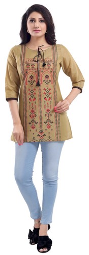 Women beige floral - floral, kurti
