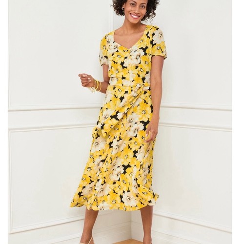 Talbots yellow floral stretch - talbots,
