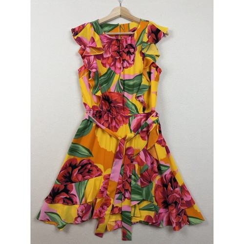 Cece floral ruffled dress - cece,