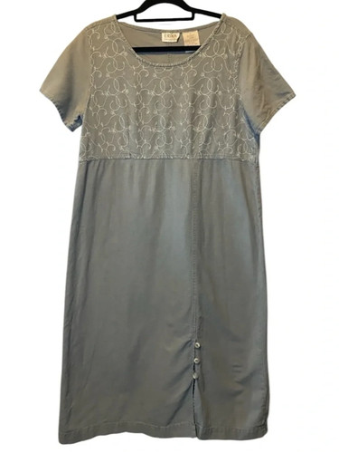 90s linen blend - midi, dress