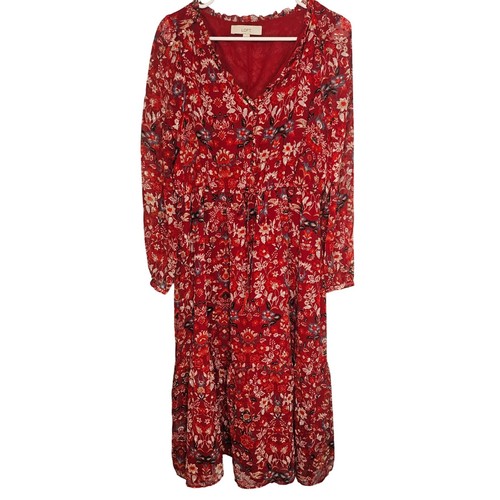 Loft red floral clip dot - red,