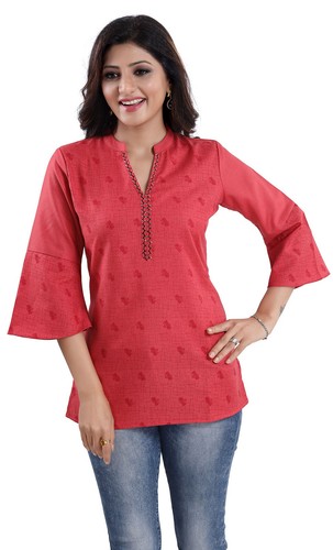 Thread work polyester kurti - thread,