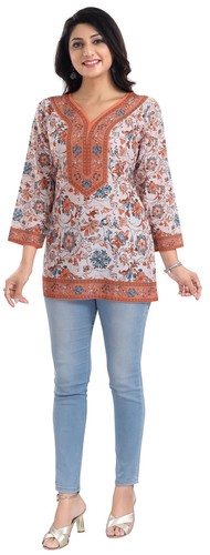 Women floral kurti tunic - floral,