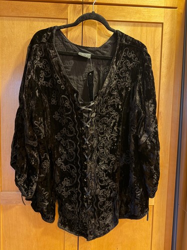 Black top lace w plus - black, 2x