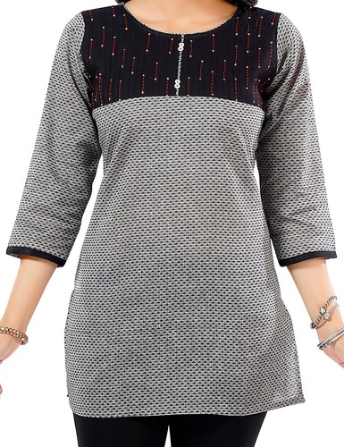 Kurtis cotton grey geometric - grey,