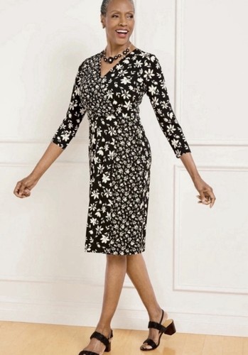 Talbots women black floral - talbots, women’s